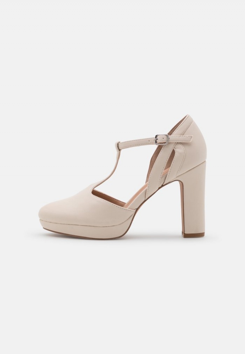 Anna Field Top 10 Platform Heels Klackar Dam Beige | SE-GKFLMS273