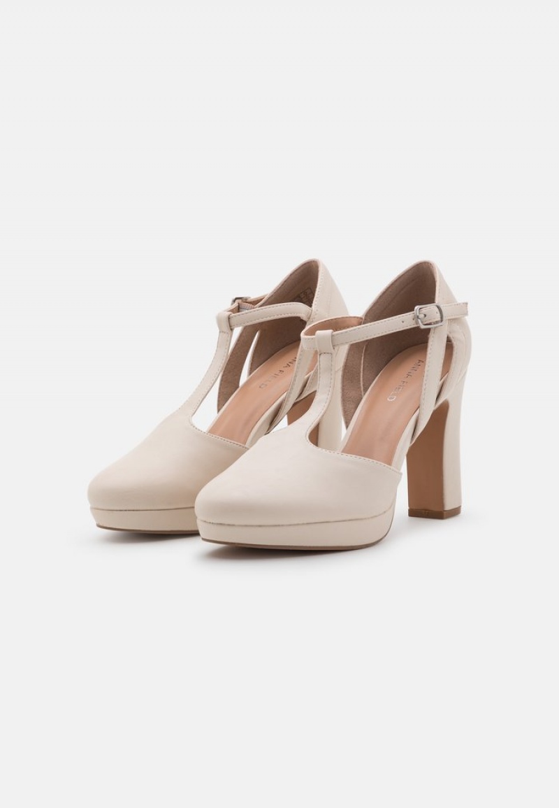 Anna Field Top 10 Platform Heels Klackar Dam Beige | SE-GKFLMS273