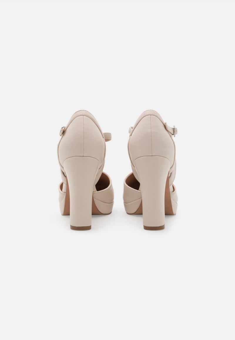 Anna Field Top 10 Platform Heels Klackar Dam Beige | SE-GKFLMS273