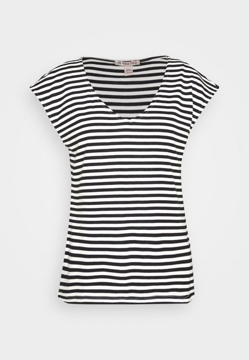 Anna Field Top 10 Print T-Shirt Dam Svarta | SE-GUQVCH789