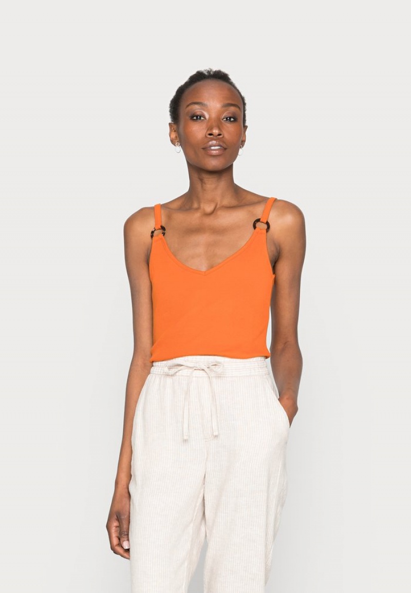 Anna Field Top 10 Top T-Shirt Dam Orange | SE-WAIYBS182