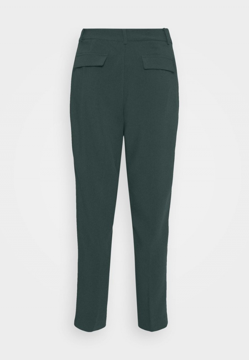 Anna Field Wholesale Basic Bussiness Pants With Pintucks Långbyxor Dam Mörkgröna | SE-RHBXFE865