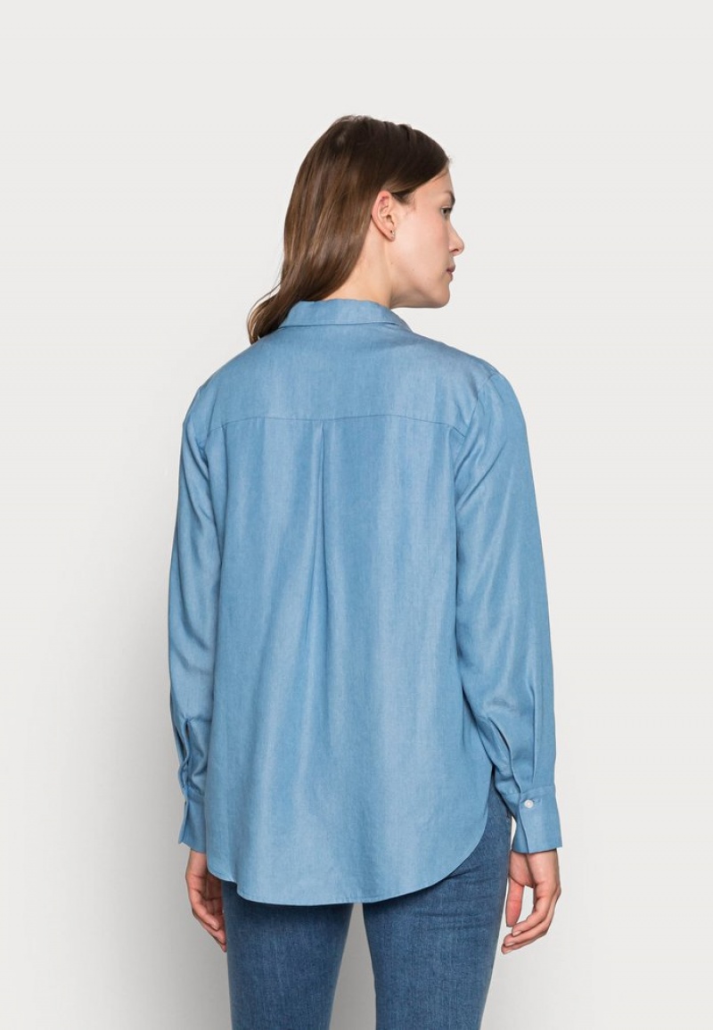 Anna Field Wholesale Button-Down Blus Dam Blå | SE-NBYKAT794