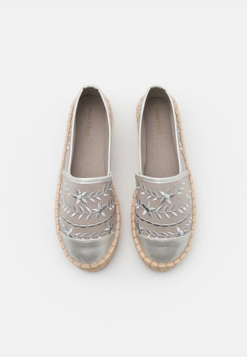 Anna Field Wholesale Espadrilles Låga Skor Dam Silver | SE-UAYKJC589