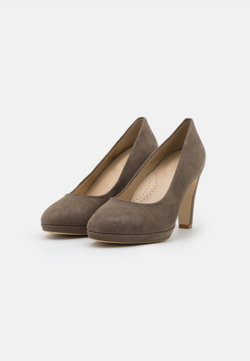 Anna Field Wholesale Leather Bekvämlighet High Heels Klackar Dam Grå Bruna | SE-EJOQZH168