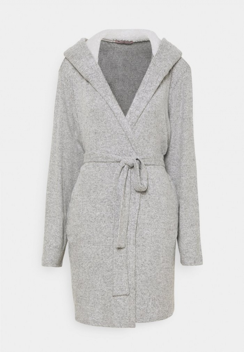 Anna Field Wholesale Räfflad Klänning Gown Bathrobe Dam Grå | SE-NMBXAV702